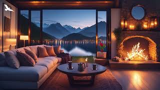 Cozy House with Fireplace in the Mountains Crackling Fire Sounds Cabin Fireplace Ambience for Sleep