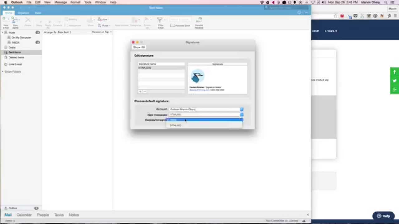 add signature in outlook outlook for mac