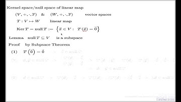 Null space of linear map
