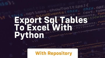 Export sql tables to excel with python