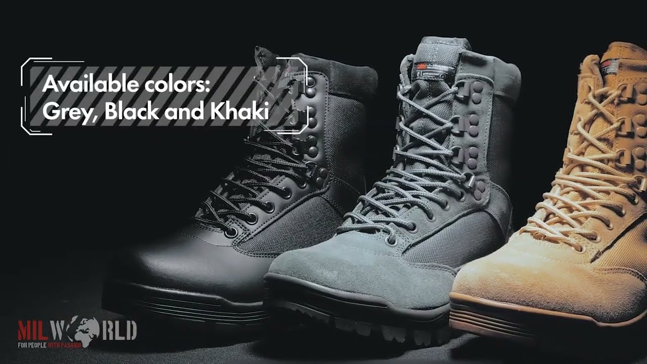 Mil Tec Tactical Boots Black Grey Khaki
