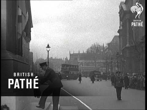 Sir Charles Portal Lays Wreath On Cenotaph (1943)