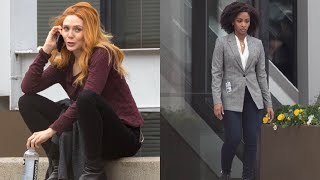 New Official Wandavision Set Photos Scarlet Witch Monica Rambeau Agatha Harkness Confirmed Youtube