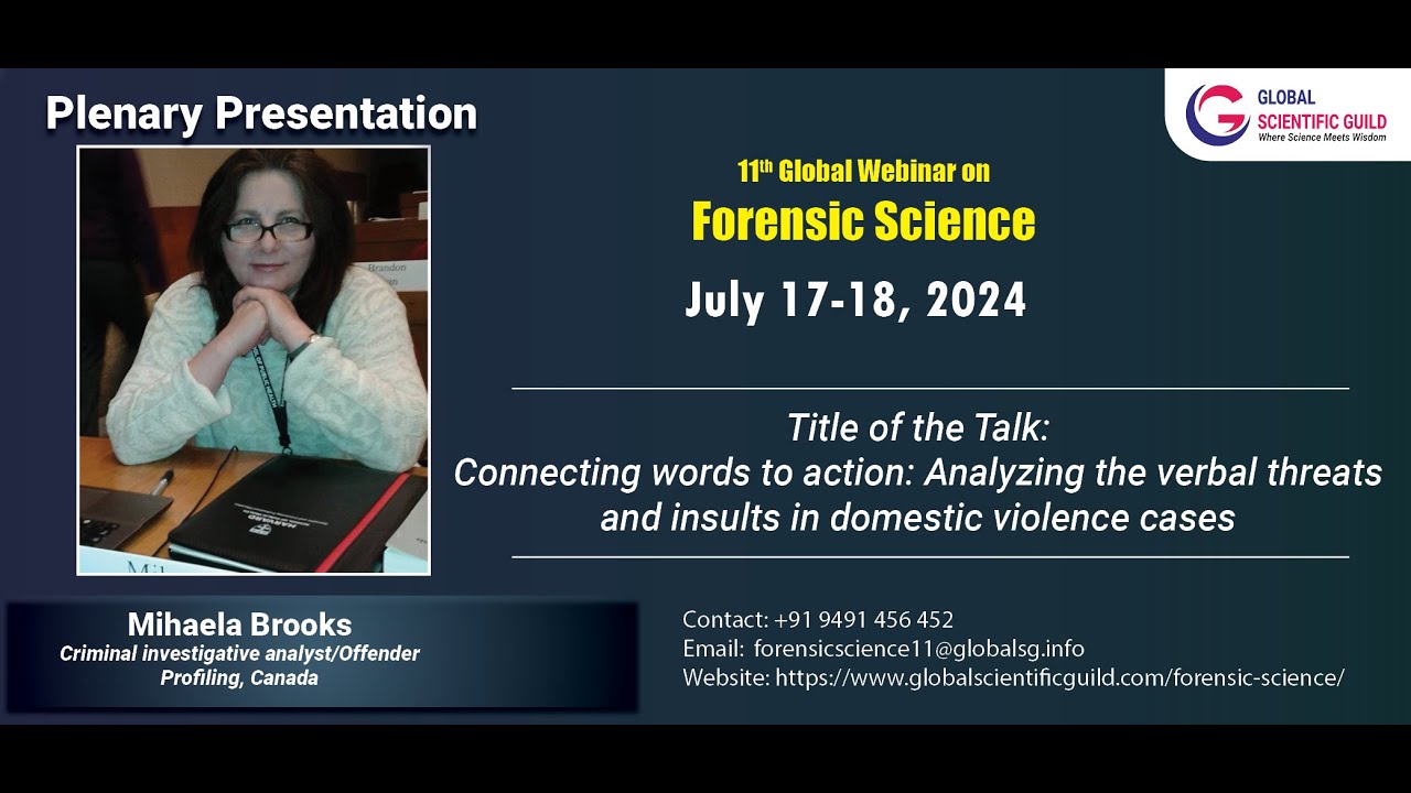 Mihaela Brooks Presentation- 11th Global Webinar on Forensic Science ...