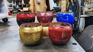 Hammer Texturing and Enameling Copper Cups
