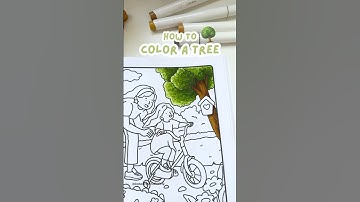 Easy way to color a tree 🌳 #coloringbook #coloringtutorial #coloringforadults #alcoholmarkers