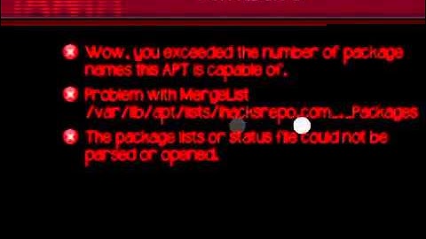 How to fix Cydia Error: Wow, you exceeded the number of package names this APT is capable of