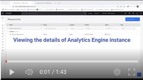 2  IBM Analytics Engine View Instance Details
