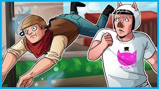 THIS MANS IS SWIMMING IN THE AIR!!  PUBG Funny Moments & Glitches! (Invisible Buildings!)