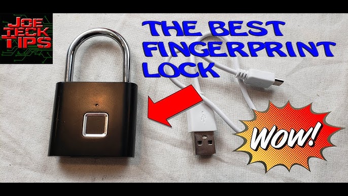 eLinkSmart Fingerprint Padlock Gym Locker Padlock Keyless USB