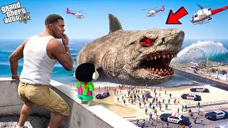 Franklin & Shinchan Found the Biggest Megalodon 🦈😱 | GTA 5 screenshot 1