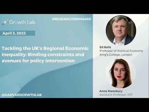 Growth Lab Research Seminar: Tackling the UK’s Regional Economic Inequality