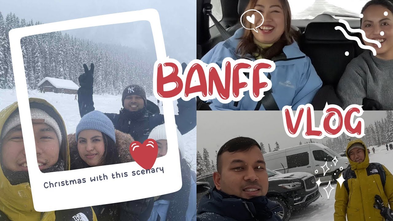 Banff travel in winter||Christmas vlog||Alberta canada|It was fun with friends |Road bit iced zero