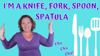 Video thumbnail of "Silly Song with Motions | Knife, Fork  Spoon, Spatula | Preschool Movement Song"