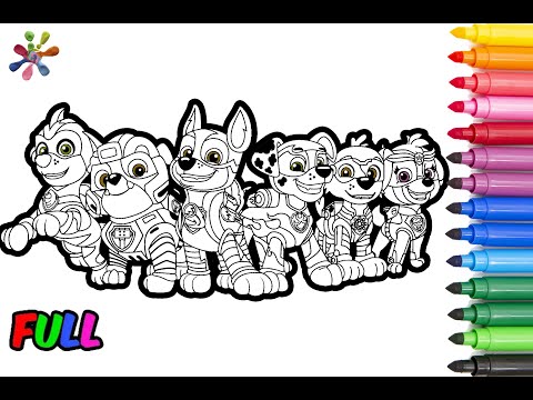 Видео: Mighty Pups. Coloring for kids.All series in a row. PAW Patrol.