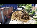 Incredible skill Bulldozers KOMATSU with Dump Trucks 5Ton Land development landfill in Flooded land.