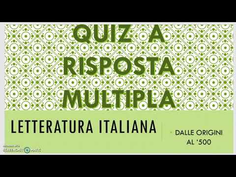 Test di LETTERATURA ITALIANA: quesiti a risposta multipla. Scuola -Concorso Ordinario