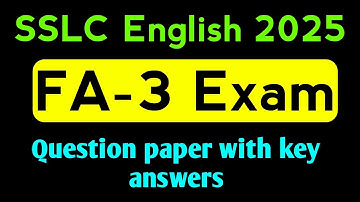 10th English FA 3 Exam question paper with key answers 2025