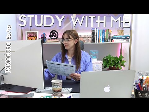 Estude Comigo por 3 Horas (STUDY WITH ME) | Método Pomodoro 60/10  + 🌧  som de chuva