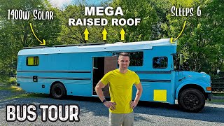 This DIY Bus Camper is Built Like a Home  Raised Roof With Ducted Air Conditioning