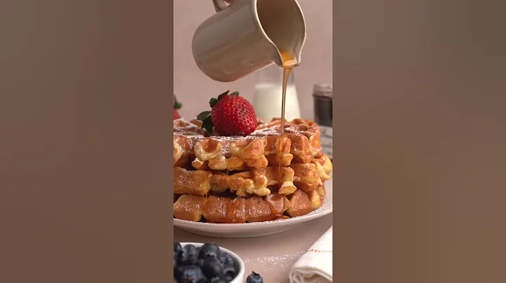 Easy Homemade Belgian Waffles! #waffles #breakfast #recipe #baking #galentinesday #brunch