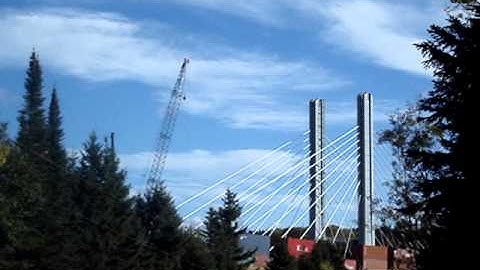 CPR  TRAIN WITH NEW NIPIGON SUSPENSION BRIDGE