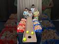 Fun family Ball roll with biscuits Challenge #game #shorts