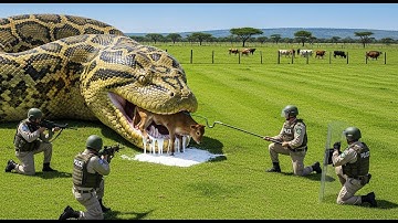 Elite Rescue Squad Faces Giant Python to Save a Terrified Calf!