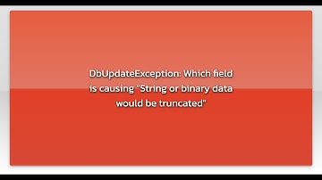 DbUpdateException: Which field is causing "String or binary data would be truncated"