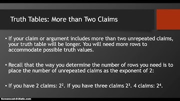 Truth Tables - Part 2 - Complex Tables
