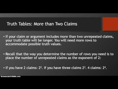 Truth Tables - Part 2 - Complex Tables