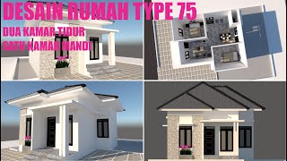 DESAIN RUMAH TYPE 75 DUA KAMAR TIDUR!!