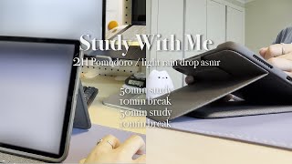 Study With Me | light rain drop ASMR, 2H, Pomodoro, iPad note-taking screenshot 4
