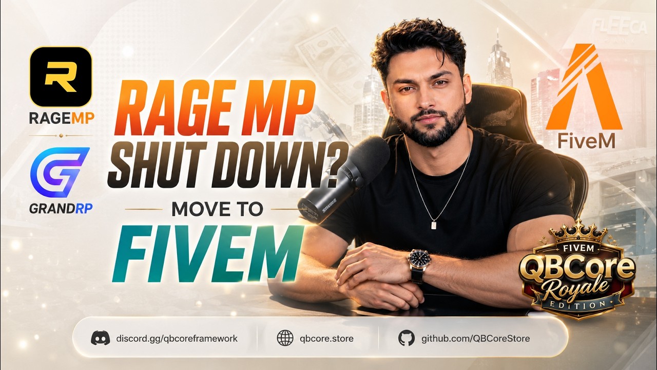 RAGE MP Shutdown? Best GrandRP Alternative | Move Your Community To FiveM | QBCore Royale Edition