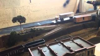 Model train: hump yard in operation - far view