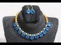 Polymer Clay Tutorials | 5 Minute DIY Jewelry | Polymer Clay Blue and Gold Necklace Set