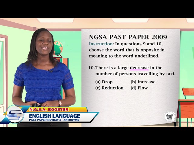 ⁣English Language - Grade 6: NGSA Past Paper Review Pt. 3 - Antonyms