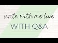 Write with Me LIVE: A virtual write-in group event with Q&amp;A and prompts