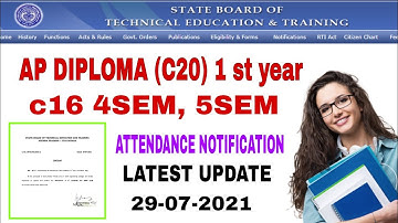 AP DIPLOMA C16,C20 ATTENDANCE NOTIFICATION | SBTET FLASH UPDATE