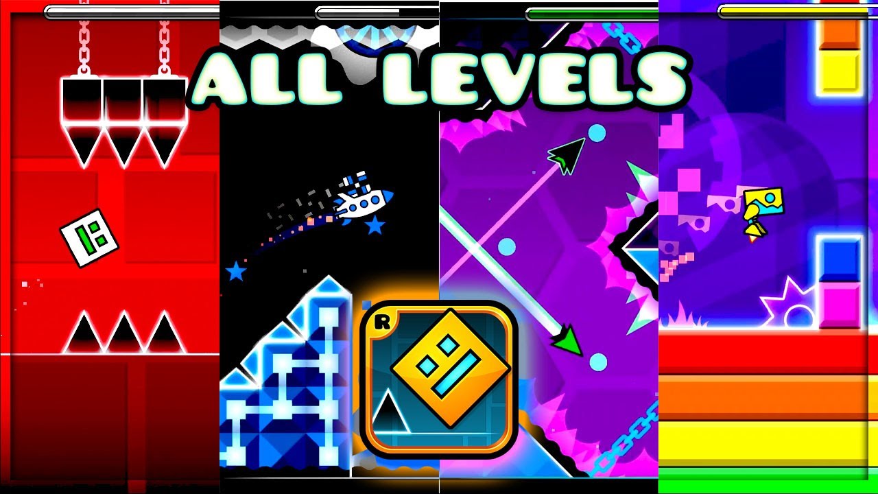 Geometry Dash - All Levels (3 Coins) - YouTube
