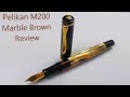 Fountain pen review: Pelikan M200 marble brown (English and German subtitles)