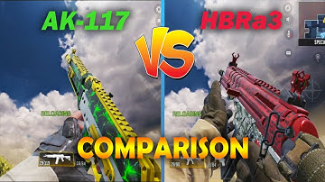 HBRa3 vs AK-117 COMPARISON(Damage,recoil,range and more)||Call Of Duty: Mobile