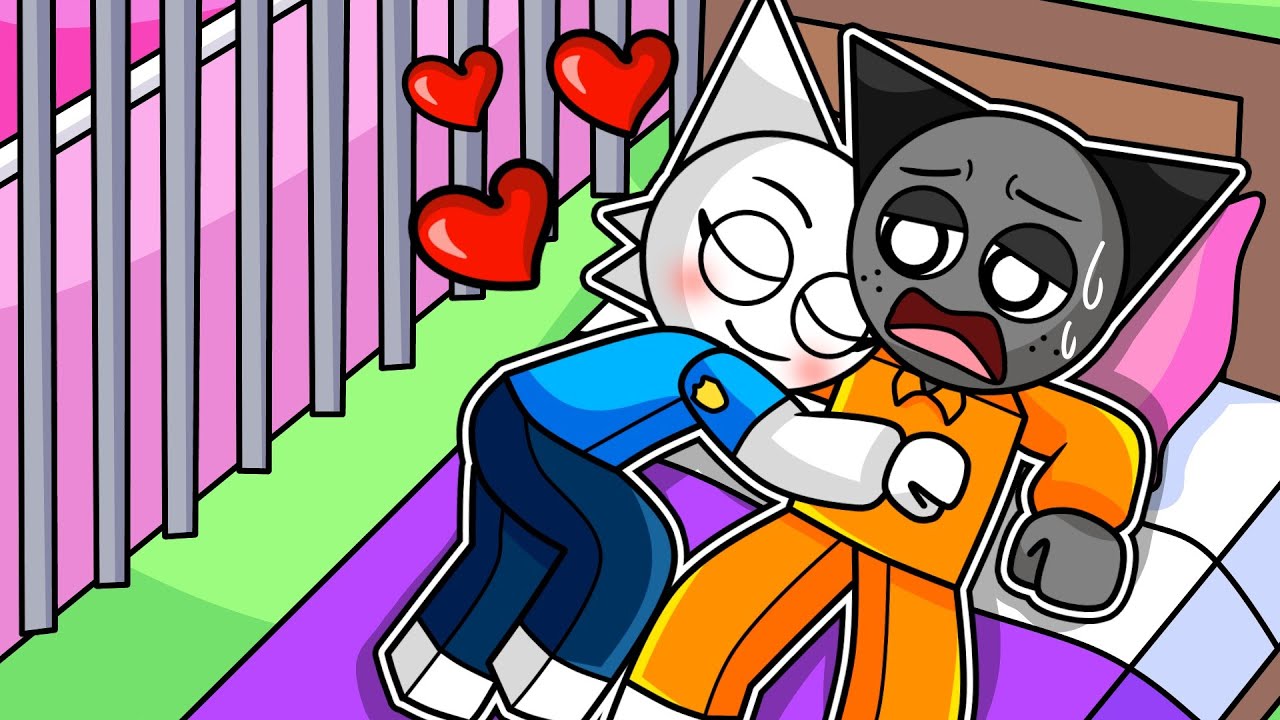🚨 WENDA POLICIA DUERME con GRAY EN PRISIÓN 😳😍 ¿AMOR PROHIBIDO? en ROBLOX SPRUNKIS