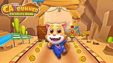 Cat Runner gameplay new update Run , jump and collect gold couns 😎