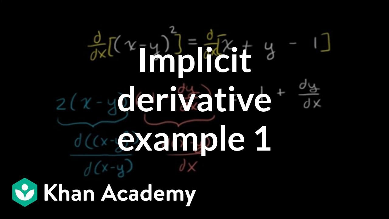 Worked Example Implicit Differentiation Video Khan Academy