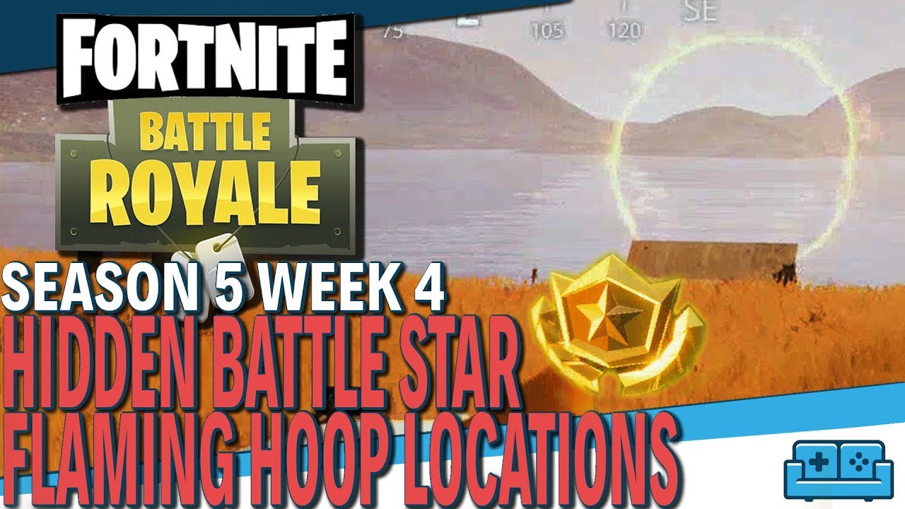 FORTNITE | SEASON 5 WEEK 4 | HIDDEN BATTLE STAR AND FLAMING HOOP JUMP LOCATIONS GUIDE