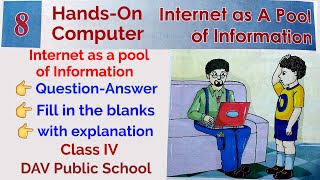 DAV Class 4 computer Chapter 8 Internet as a pool of Information, Chapter eight, Class IV Hands On