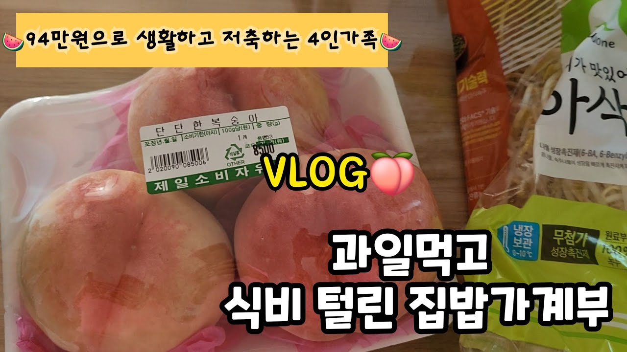 과일먹고 식비털린 집밥가계부 !!! 상추값..또 올라가는구낭 [4인가족 가계부브이로그]