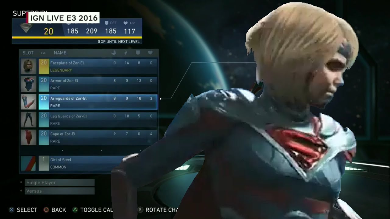 Injustice 2 Gear Menu (Customizing SuperGirl & Details) (PS4) (HD ... Beetle