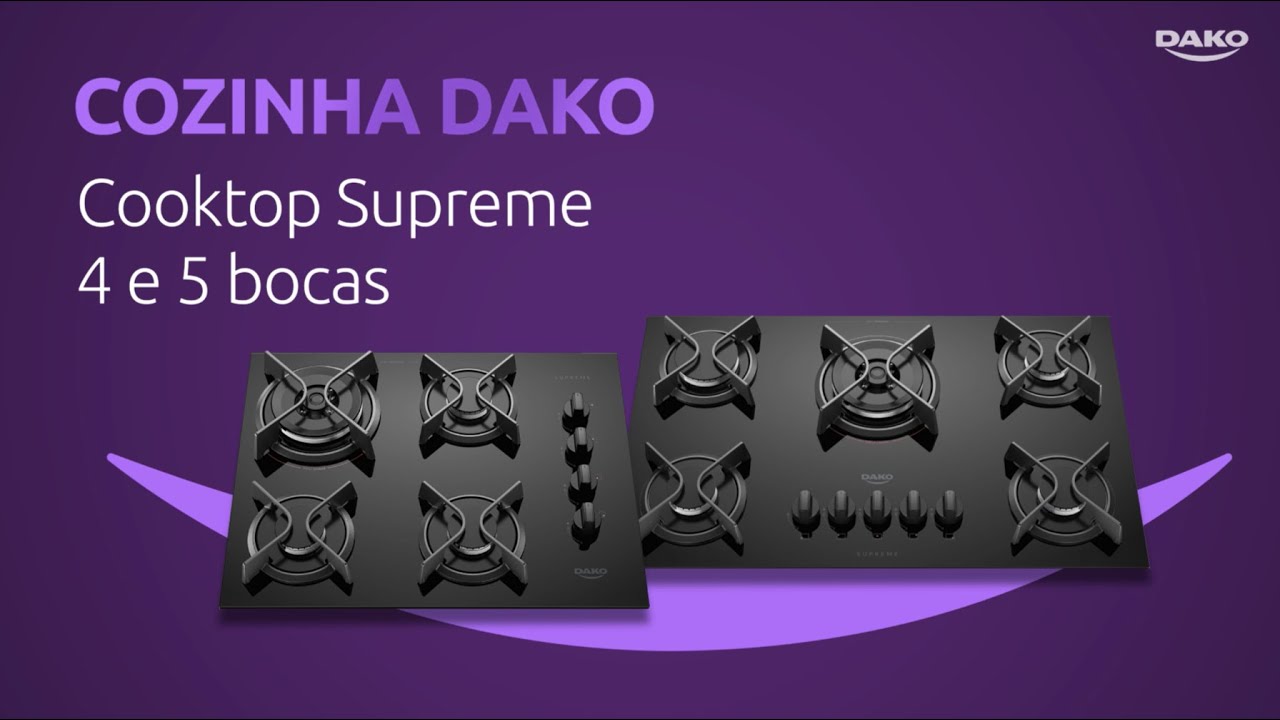 Cooktop dako 5 bocas supreme tripla chama e 12x sem juros - Dako